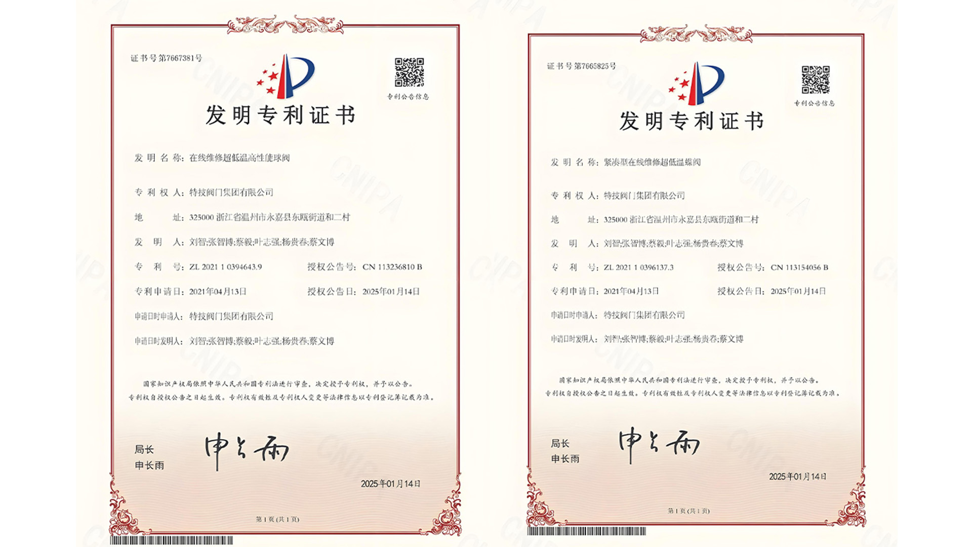 特技閥門集團(tuán)獲兩項(xiàng)發(fā)明專利，突破極端工況閥門技術(shù)